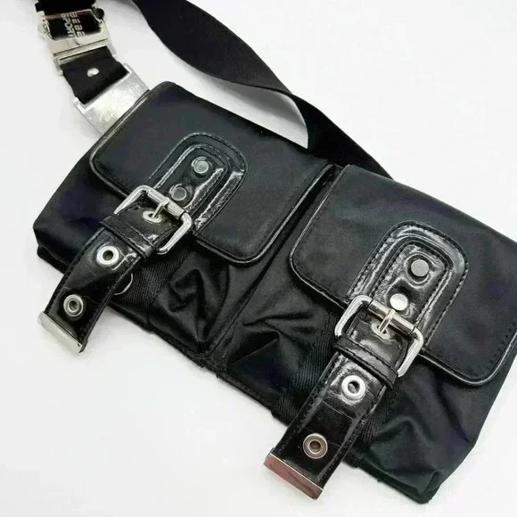 Y2K STYLE BEBE SPORT FANNY PACK SILVER HARDWARE - Picture 3 of 6